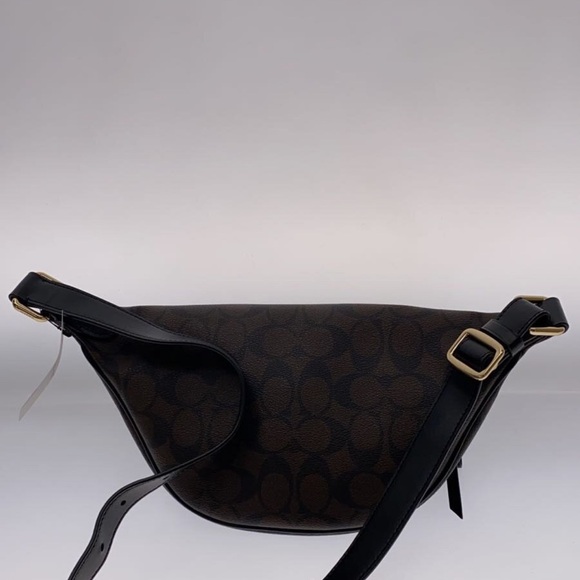 COACH Signature Hip Bag F48739 Waist Bag Authentic Women H:4.13” W:9.25” - Picture 8 of 9